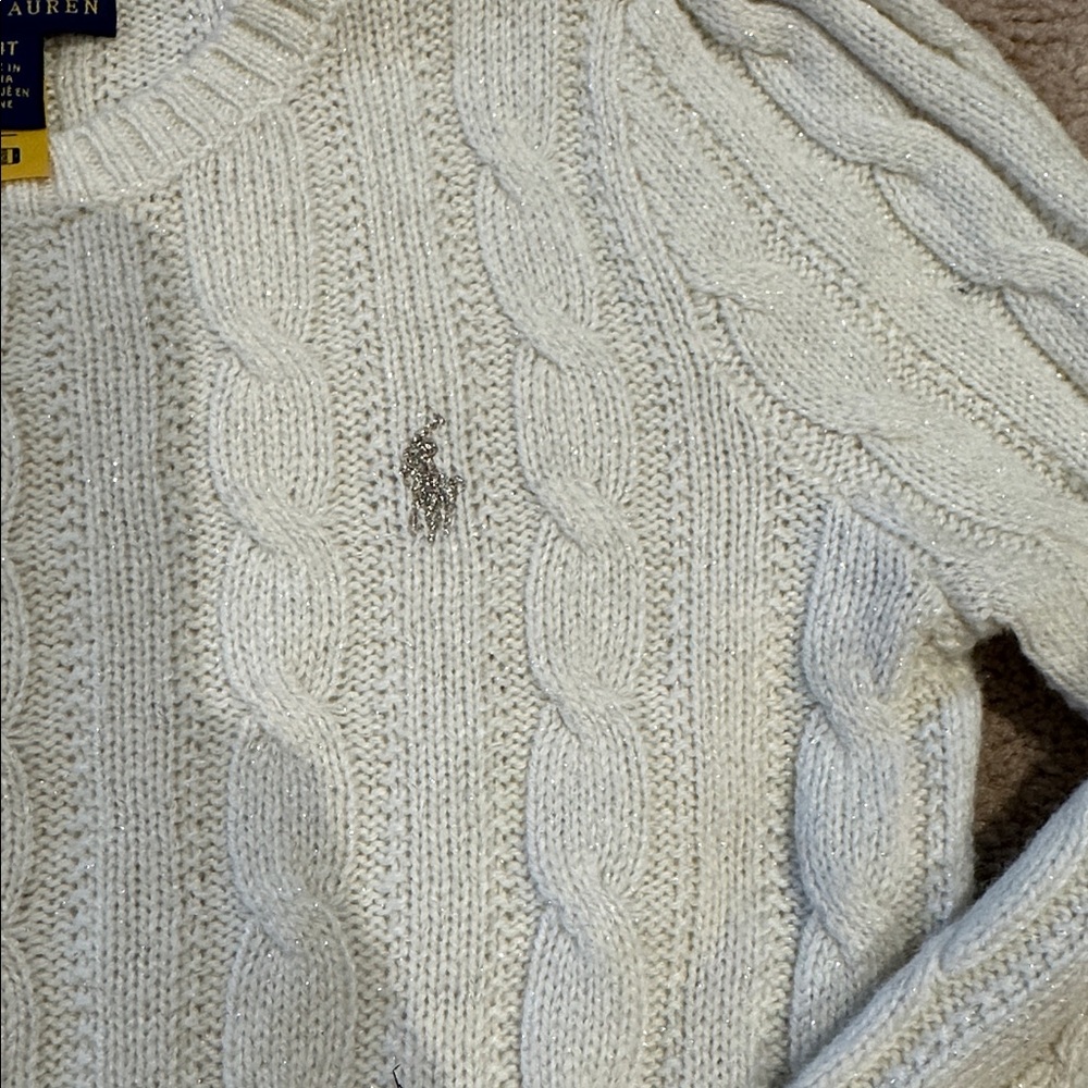Polo Ralph Lauren Cream Cable Knit Sweater - Picture 4 of 5